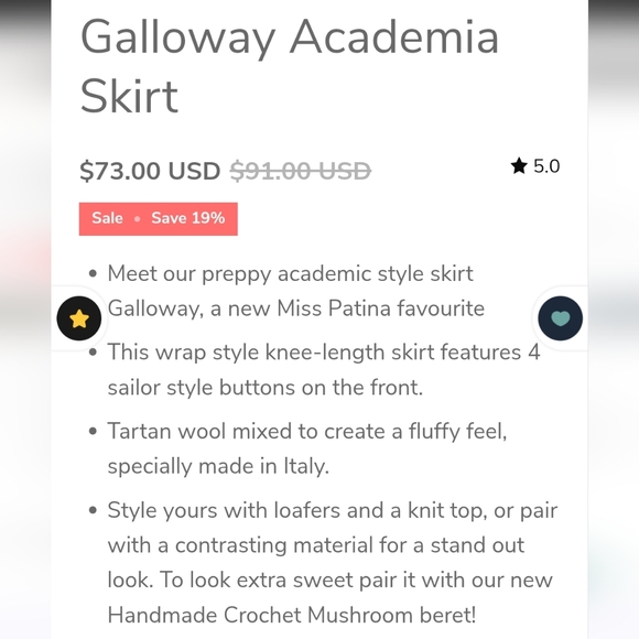 Miss Patina London Galloway Academia Tartan Plaid Wool Blend Wrap Skirt UK 10 6 - Picture 6 of 16